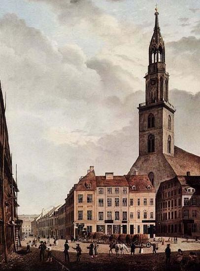 Johann Heinrich Hintze Berlin, Neuer Markt mit Marienkirche oil painting picture